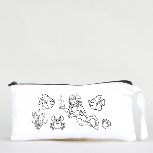 Boyanabilir Bez Kalemlik - Dalgıç Çocuk - istecanta.com