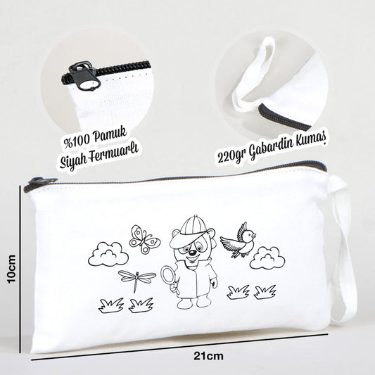 Boyanabilir Bez Kalemlik - Dedektif Ayıcık - istecanta.com