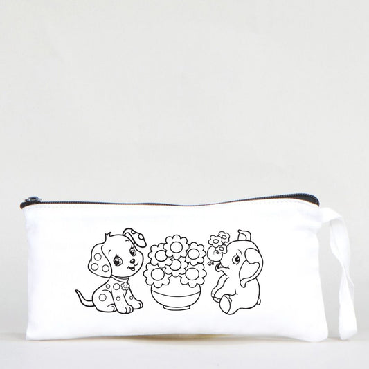 Boyanabilir Bez Kalemlik - Fil ve Köpek - istecanta.com