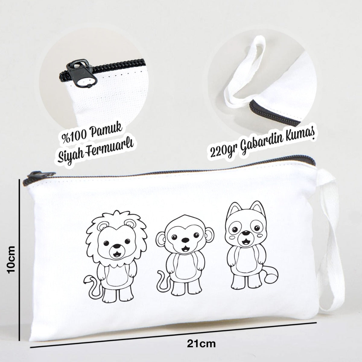 Boyanabilir Bez Kalemlik - Hayvanlar Alemi - istecanta.com