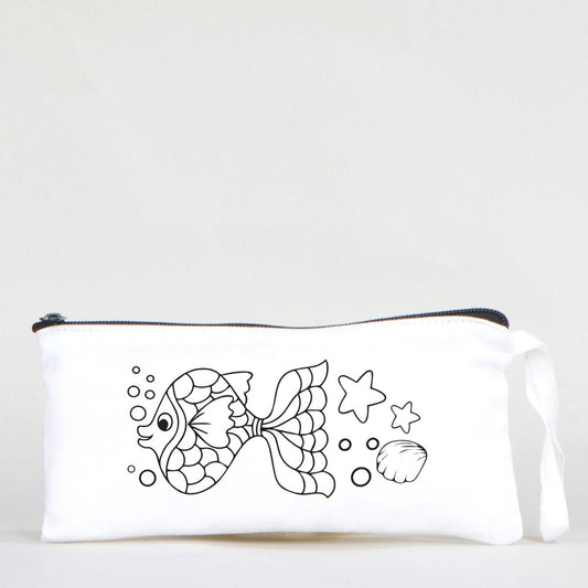 Boyanabilir Bez Kalemlik - Mutlu Balık - istecanta.com