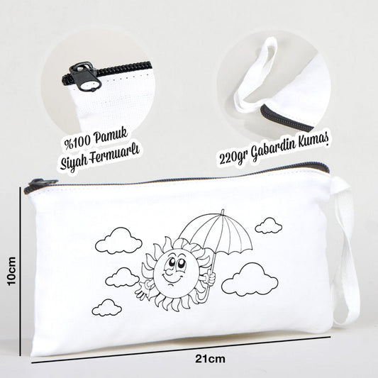 Boyanabilir Bez Kalemlik - Mutlu Güneş - istecanta.com