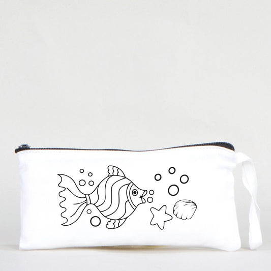 Boyanabilir Bez Kalemlik - Sevimli Balık - istecanta.com