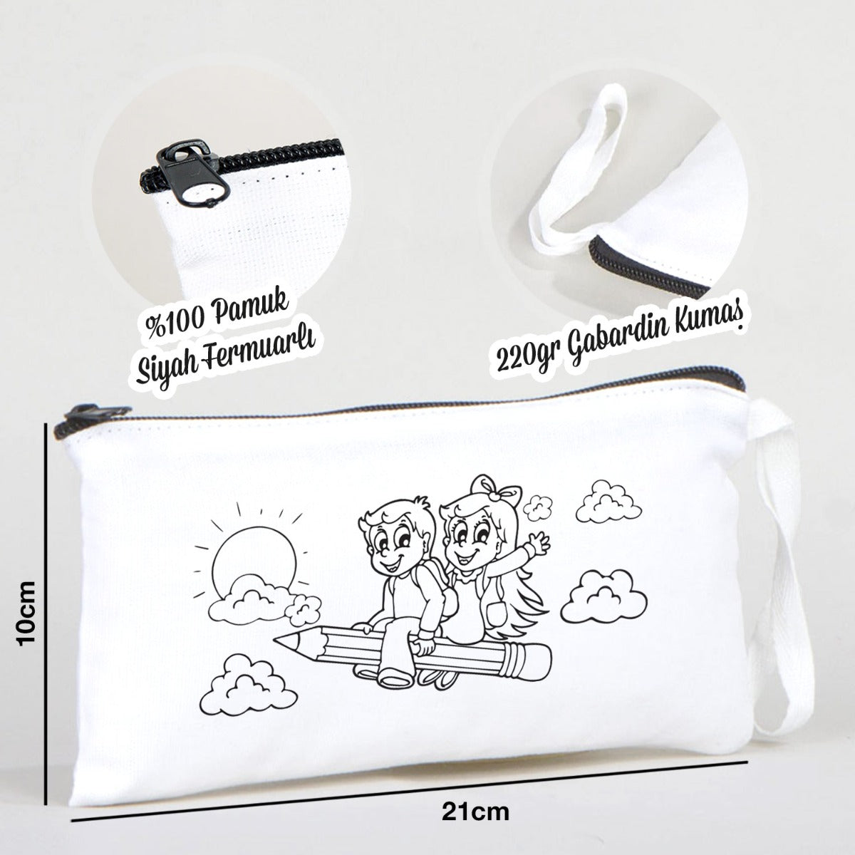 Boyanabilir Bez Kalemlik - Uçan Kalem - istecanta.com