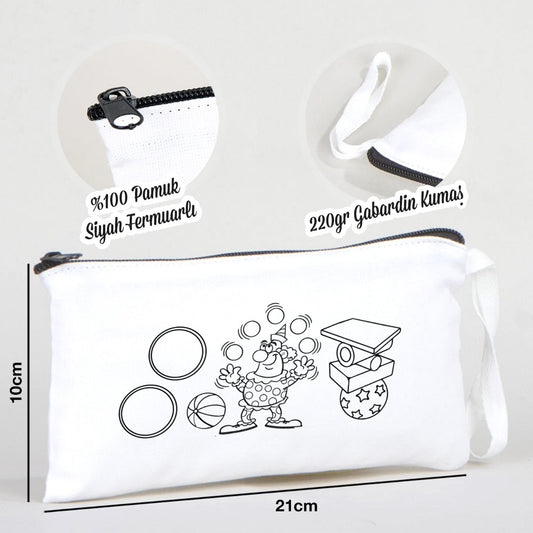 Boyanabilir Bez Kalemlik - Yetenekli Palyaço - istecanta.com