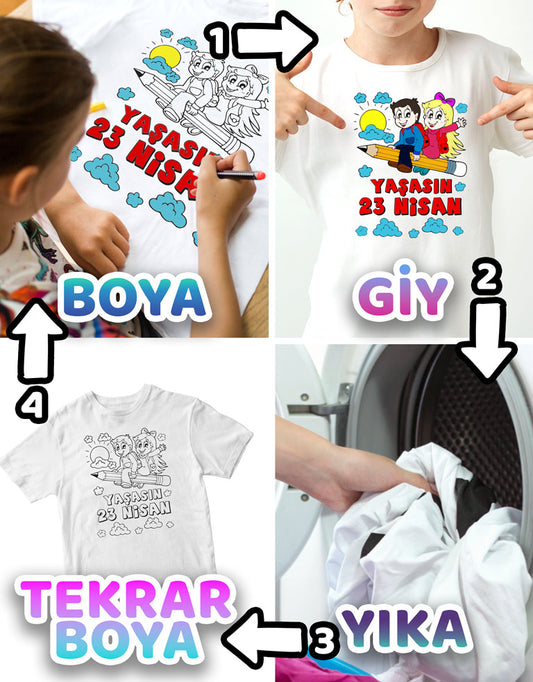 23 Nisan Boyanabilir Tişört - istecanta.com