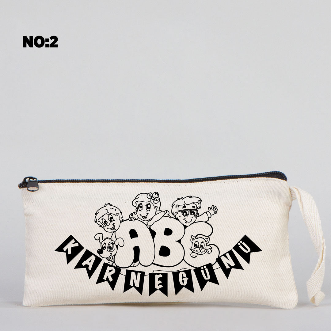 Karne Günü Boyanabilir Bez Kalemlik 21x10 cm - 3 Model (Özelleştirilebilir) - istecanta.com