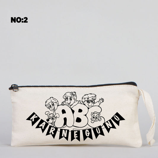 Karne Günü Boyanabilir Bez Kalemlik 21x10 cm - 3 Model (Özelleştirilebilir) - istecanta.com