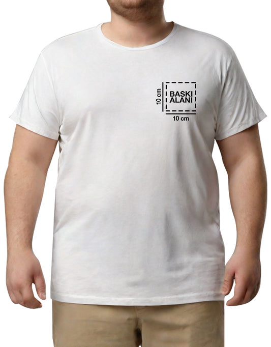 Büyük Boy T-shirt - Beyaz (Özelleştirilebilir) - detay görünüm