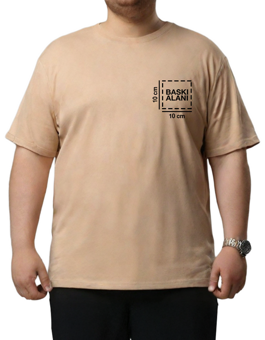 Toptan Büyük Boy Tişört - Krem (Özelleştirilebilir)