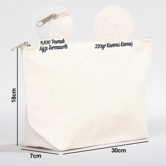 Kanvas Makyaj Çantası - Körüklü 30x18x7 cm - istecanta.com