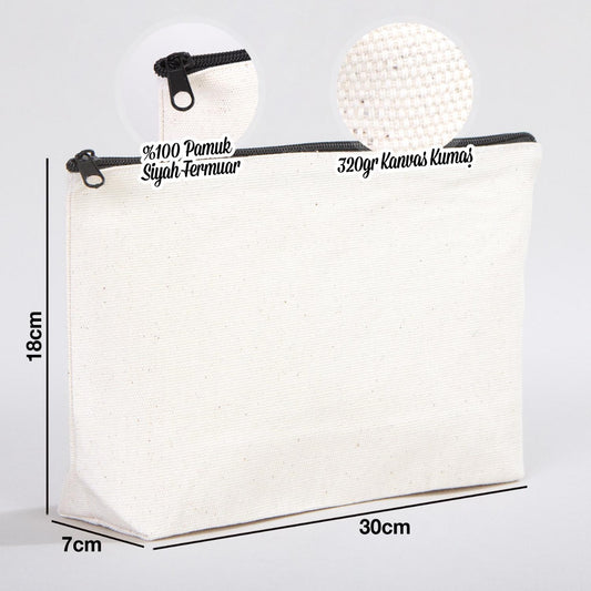 Kanvas Makyaj Çantası - Alttan Körüklü 30x18x7 cm - istecanta.com