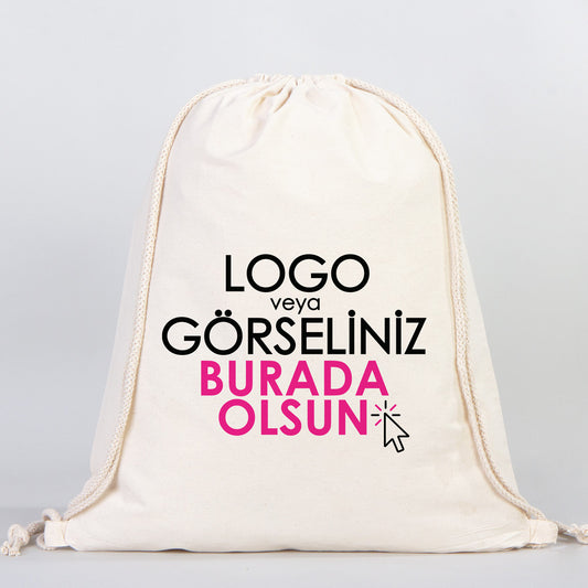 Rips Bez Sırt Çantası 40x50 cm (Özelleştirilebilir) - istecanta.com