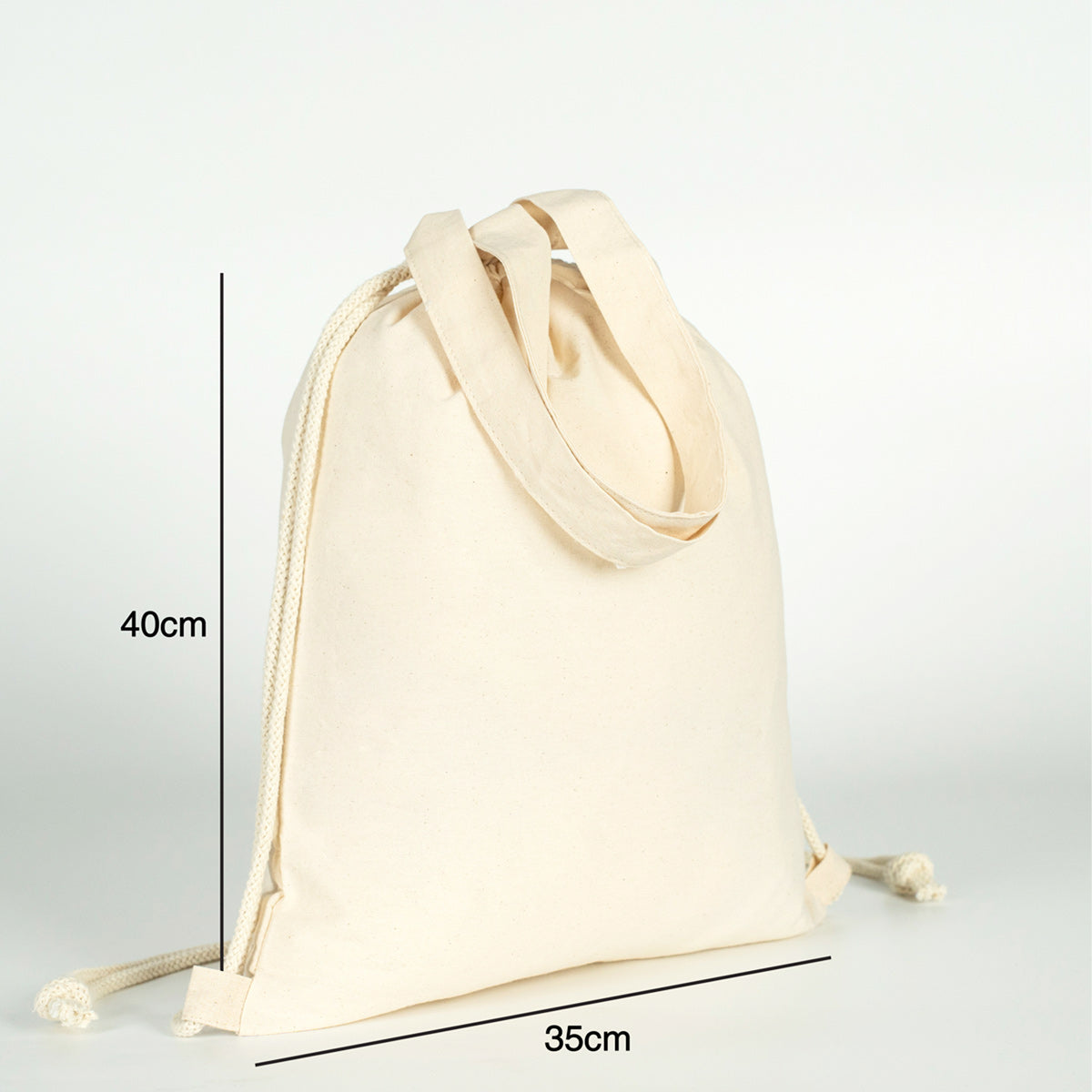 Çok Yönlü İp Büzgülü Bez Çanta, 35x40cm - Elde, Omuzda ve Sırtta - istecanta.com