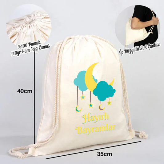 Büzgülü Sırt Modeli Hediyelik Günlük Kullanım 35x40 cm - Bayram Çantası - detay görünüm