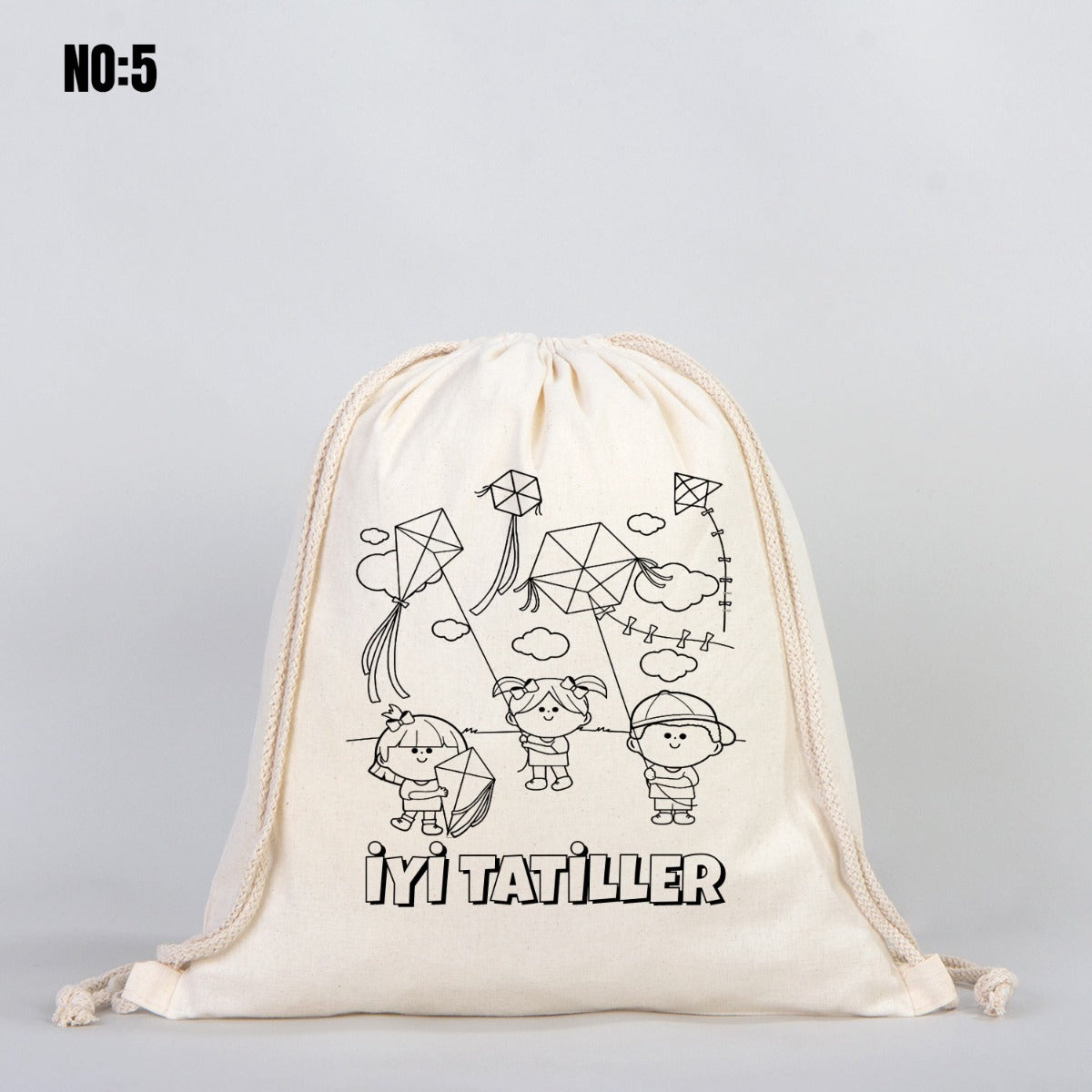 Karne Günü Boyanabilir Büzgülü Bez Çanta - 35x40 cm (Özelleştirilebilir) - istecanta.com