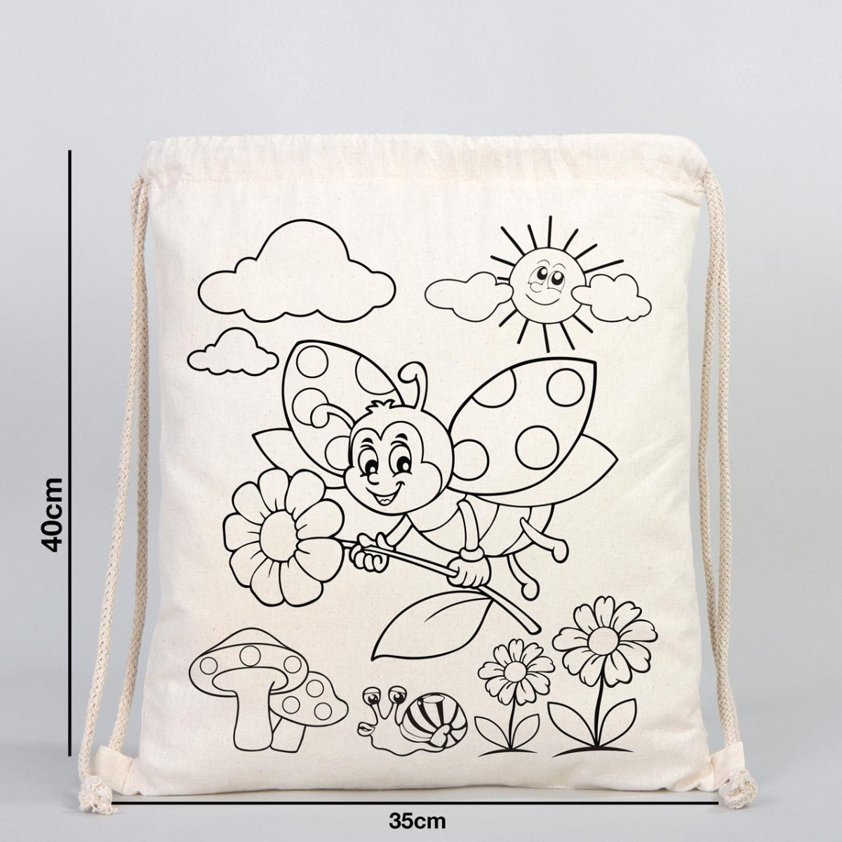 Canım Annem Boyanabilir Büzgülü Bez Çanta - 35x40cm - istecanta.com