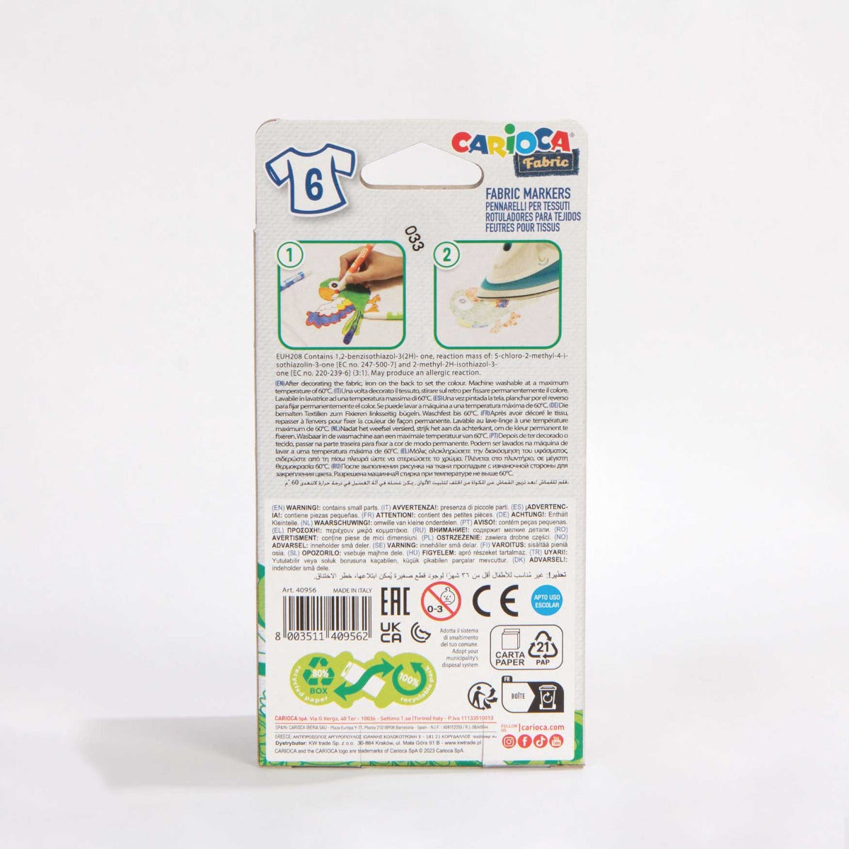 Carioca MAXİ - 6 MM Keçeli Kumaş Boya Kalemi 6'lı - istecanta.com