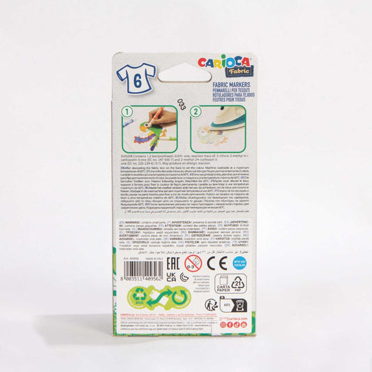 Carioca MAXİ - 6 MM Keçeli Kumaş Boya Kalemi 6'lı - istecanta.com