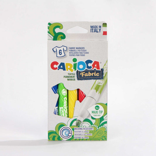 Carioca MAXİ - 6 MM Keçeli Kumaş Boya Kalemi 6'lı - istecanta.com