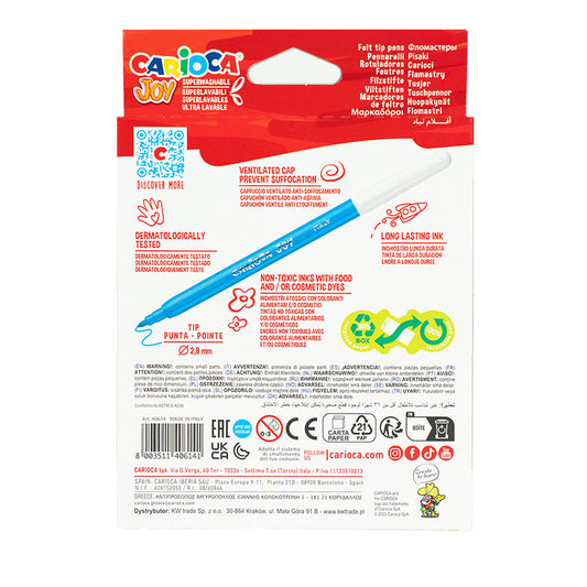 Carioca JOY Keçeli Kalem 12'li - Yıka Tekrar Boya - istecanta.com