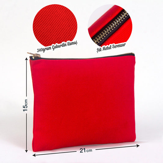 Star Clutch 21x15 Kırmızı - Metal Fermuar - istecanta.com