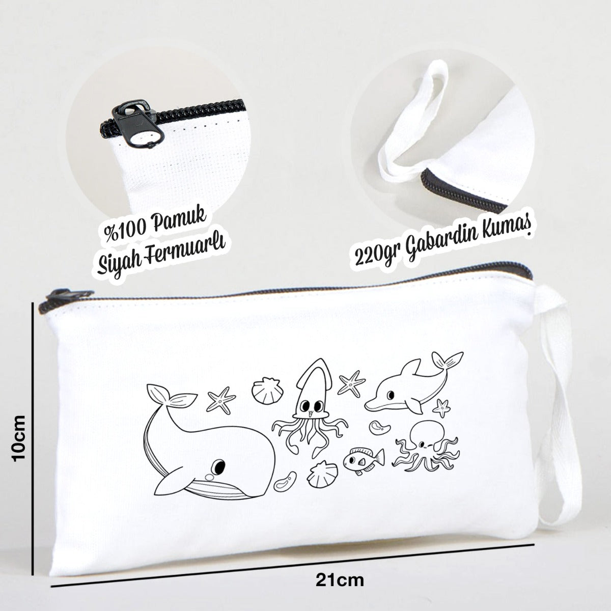 Boyanabilir Bez Kalemlik - Okyanus Serüveni - istecanta.com