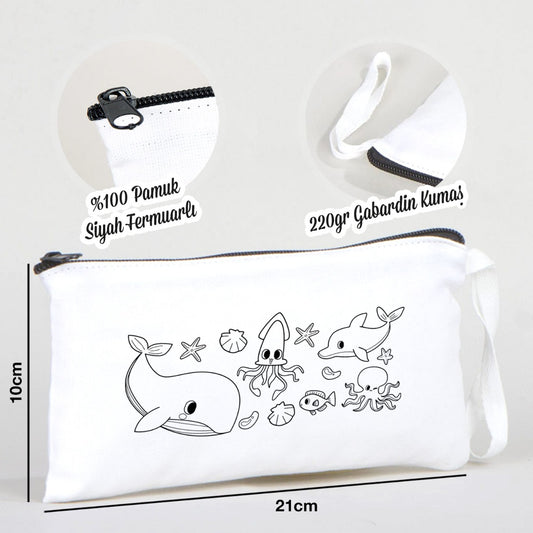 Boyanabilir Bez Kalemlik - Okyanus Serüveni - istecanta.com