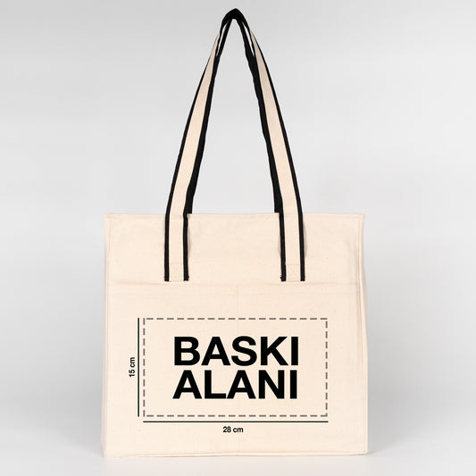 8 Mart Özel LUX Kanvas Çanta FERMUARLI- ÖN CEPLİ 40x35x10cm (Özelleştirilebilir) - istecanta.com