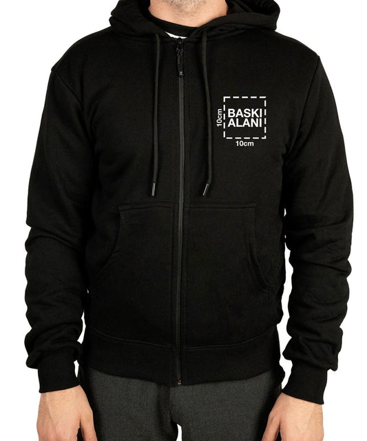 Kapüşonlu ve Fermuarlı Sweatshirt - 3 İplik, Şardonsuz (Özelleştirilebilir) - istecanta.com