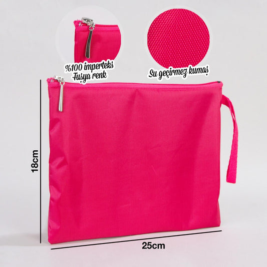Fuşya İmperteks Clutch - 25x18 cm - istecanta.com