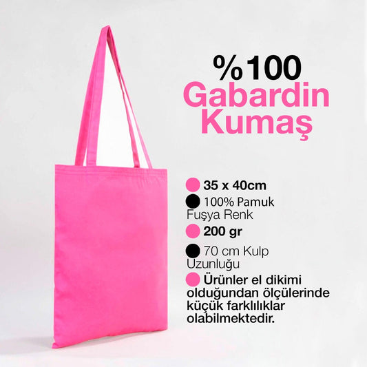 Gabardin Bez Çanta Fuşya - 35x40 cm - istecanta.com