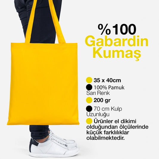 Gabardin Bez Çanta Sarı 35x40 cm - istecanta.com