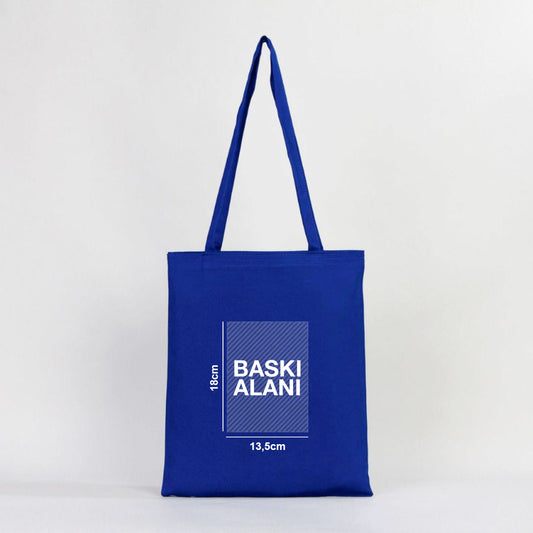 Gabardin Bez Çanta Saks Mavi 35x40 cm (Özelleştirilebilir) - istecanta.com