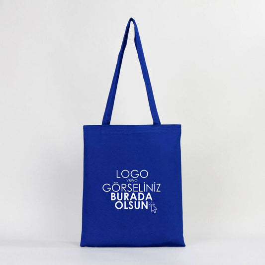 Gabardin Bez Çanta Saks Mavi 35x40 cm (Özelleştirilebilir) - istecanta.com