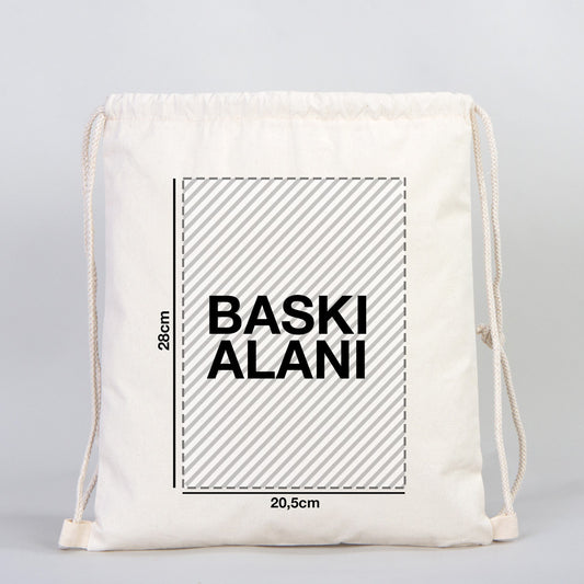 Rips Kumaş Büzgülü Bez Sırt Çantası 35x40 cm (Özelleştirilebilir) - istecanta.com