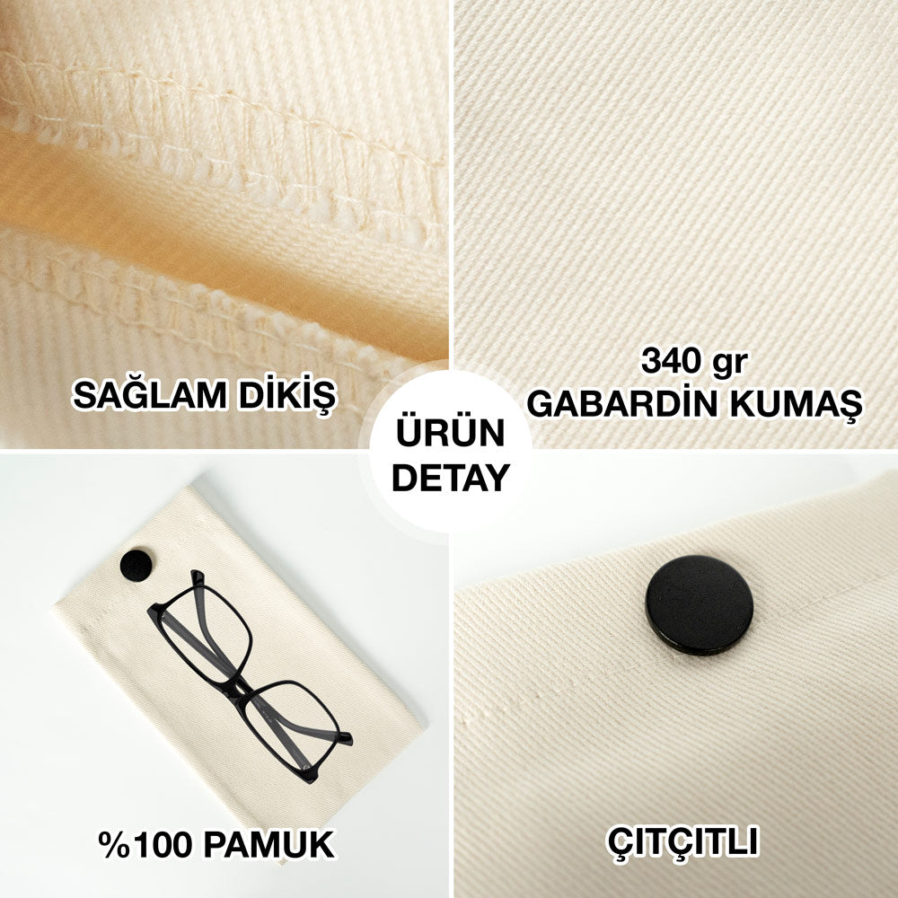 Gözlük Kılıfı - Soft Kumaş Gabardin- Çıtçıtlı 12x20 cm - istecanta.com