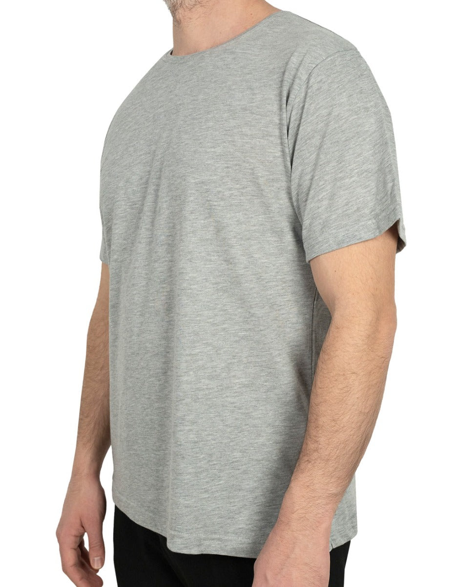 Basic T-shirt Gri- Baskılı - istecanta.com