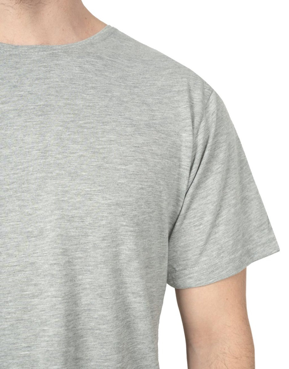 Basic T-shirt Gri- Baskılı - istecanta.com