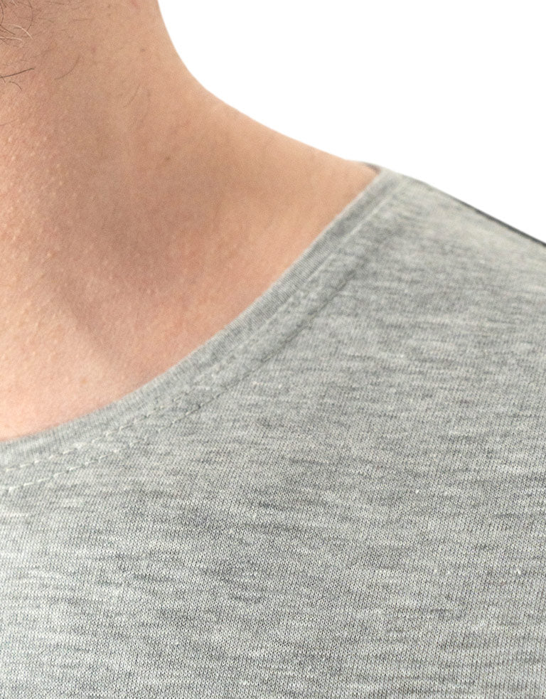 Basic T-shirt Gri- Baskılı - istecanta.com
