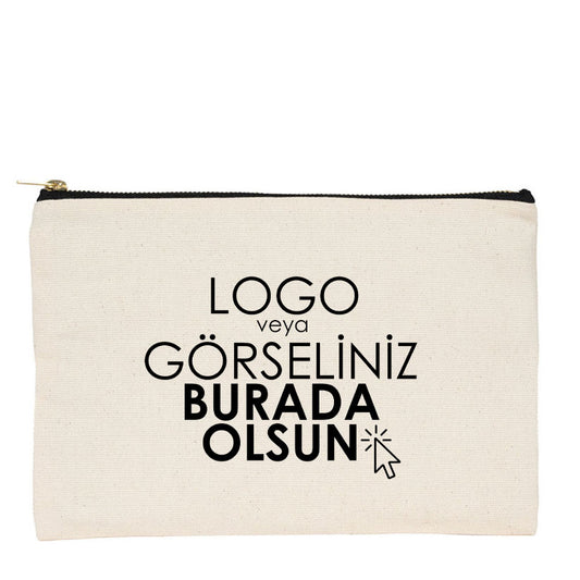 Prime Clutch- Metal Fermuar Çanta (25x18) Ham renk (özelleştirilebilir)