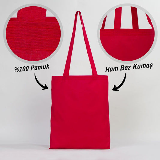 Ham Bez Fuar Çantası 35x40 cm Kırmızı Renk - istecanta.com