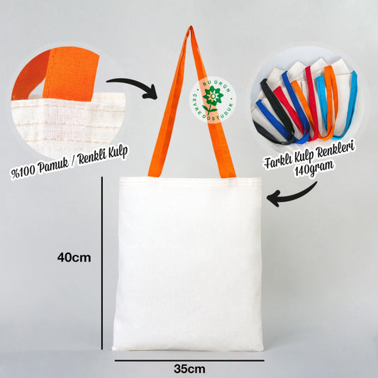 Ham Bez Çanta Turuncu Kulp 35x40 cm - istecanta.com