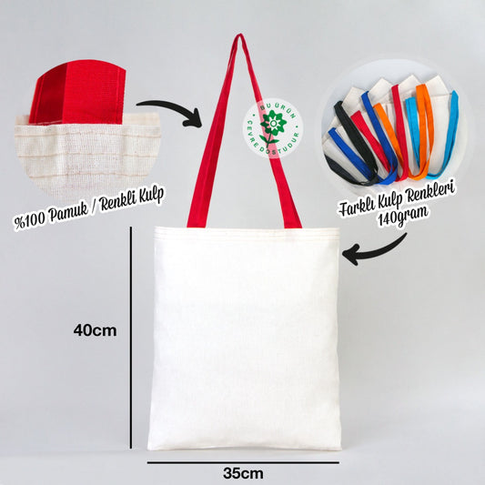 Ham Bez Çanta Kırmızı Kulp 35x40 cm - istecanta.com