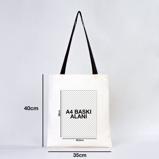 Ham Bez Çanta Siyah Kulp 35x40 cm (Özelleştirilebilir) - istecanta.com