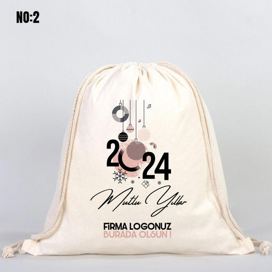 Yılbaşı Büzgülü Sırt Çantası (Özelleştirilebilir) - istecanta.com