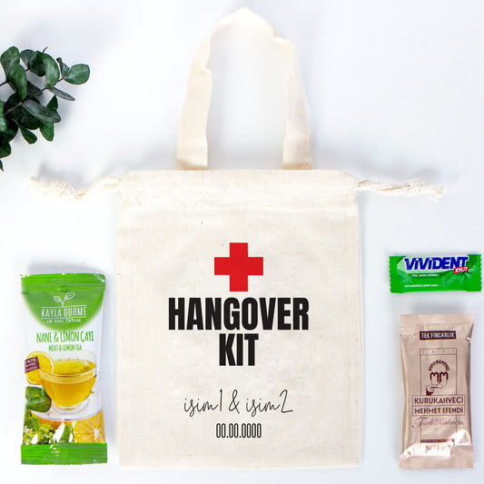 Kişiye Özel Baskılı Hangover Kit Bez Kese - 15x20cm Tek Tutma Kulp Bez Kese - istecanta.com