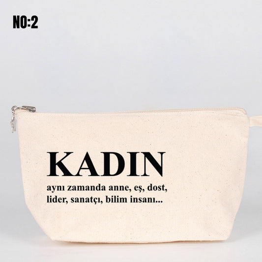 Kadınlar Günü Hediyesi - Logo Baskılı Kanvas Clutch - Körüklü 30x18x7 cm - istecanta.com