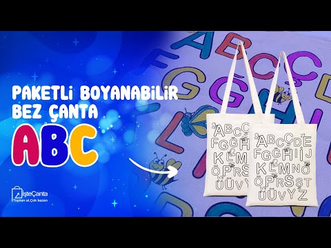 ABC Boyama Çanta Ham Bez 35x40cm - istecanta.com