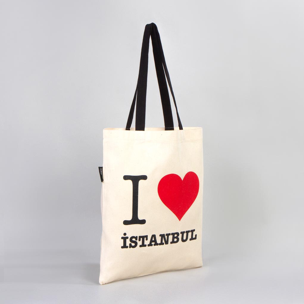 Bammerz Gabardin Siyah Kulp 35X40 cm I Love Istanbul Çanta - istecanta.com